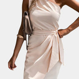 Ainsley Vestido Draped de Un Hombro