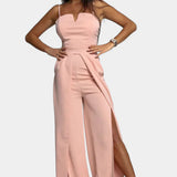 Prescillia Mono con Tirantes de Espagueti y Pierna con Abertura