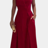 Beverly Vestido Blazer Sin Mangas con Corte A y Botones