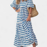 Aroa Vestido Boho con Estampado Artístico y Silueta Fluida