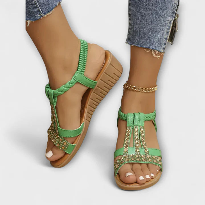 Miriam – Sandalias Brillantes de Verano