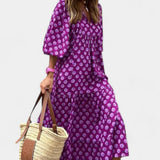 Aroa Vestido Boho con Estampado Artístico y Silueta Fluida