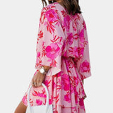 Eliza Vestido Mini con Nudo Frontal y Volantes