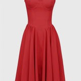 Felicity Vestido Midi Corsé Sin Mangas