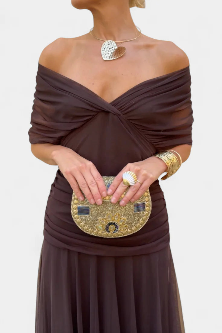 ALONDRA VESTIDO LARGO CON ESTAMPADO FLORAL FANTASÍA Y ESCOTE EN V