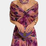 ALONDRA VESTIDO LARGO CON ESTAMPADO FLORAL FANTASÍA Y ESCOTE EN V