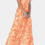 Amara Vestido Maxi Floral con Escote en V y Mangas Aladas