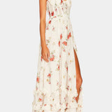 Luna Vestido Maxi con Corsé Floral y Silueta Sofisticada