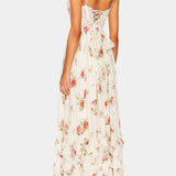 Luna Vestido Maxi con Corsé Floral y Silueta Sofisticada