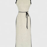 Samanta Vestido Sin Mangas con Contraste de Color