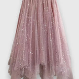 Colette Falda de Lentejuelas con Dobladillo Fruncido y Cintura Alta