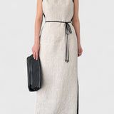 Samanta Vestido Sin Mangas con Contraste de Color