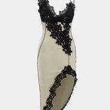 Diana Vestido Midi de Panel de Encaje Asimétrico