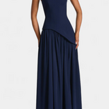 CELAENA VESTIDO MAXI OFF SHOULDER DE CHIFFON CON ABERTURA LATERAL