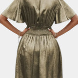 Adalee Vestido de Dama con Escote en V y Cintura Cruzada