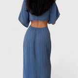 Myra Vestido Fluido con Lazo Frontal y Cut-Outs