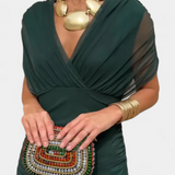 ALONDRA VESTIDO LARGO CON ESTAMPADO FLORAL FANTASÍA Y ESCOTE EN V