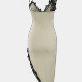 Diana Vestido Midi de Panel de Encaje Asimétrico
