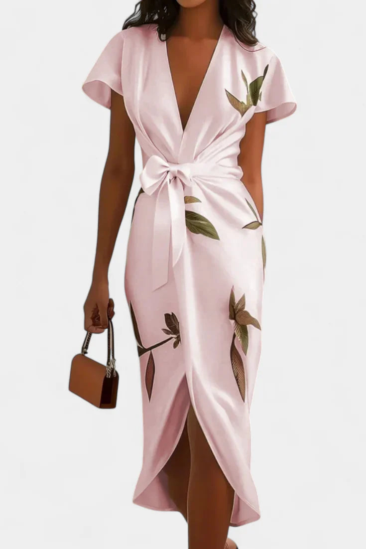 Dhalia Vestido con Estampado de Hojas