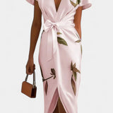 Dhalia Vestido con Estampado de Hojas