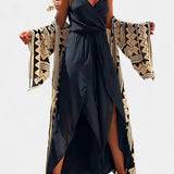 Donatila Mono de Algodón Lavado con Aberturas Laterales y Escote Cruzado