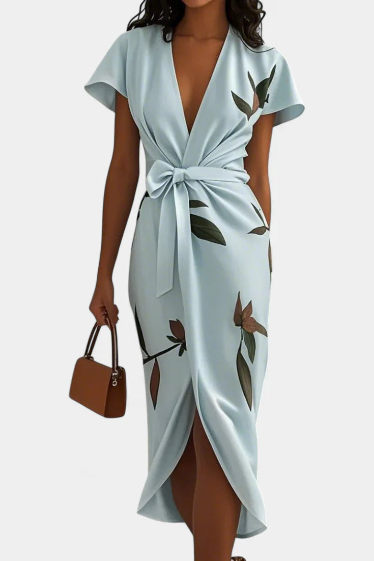 Dhalia Vestido con Estampado de Hojas