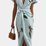 Dhalia Vestido con Estampado de Hojas