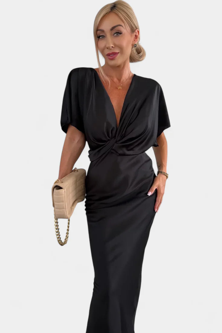 Emryn Vestido Suave con Nudo Cruzado