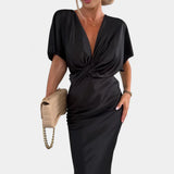 Emryn Vestido Suave con Nudo Cruzado