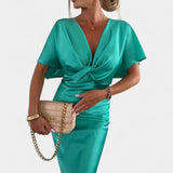 Emryn Vestido Suave con Nudo Cruzado