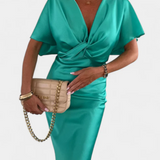 Emryn Vestido Suave con Nudo Cruzado