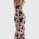 Irina Vestido Deslizante con Estampado Floral y Espalda Descubierta