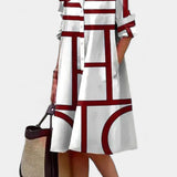 Larissa Vestido en Algodón con Estampado Geométrico