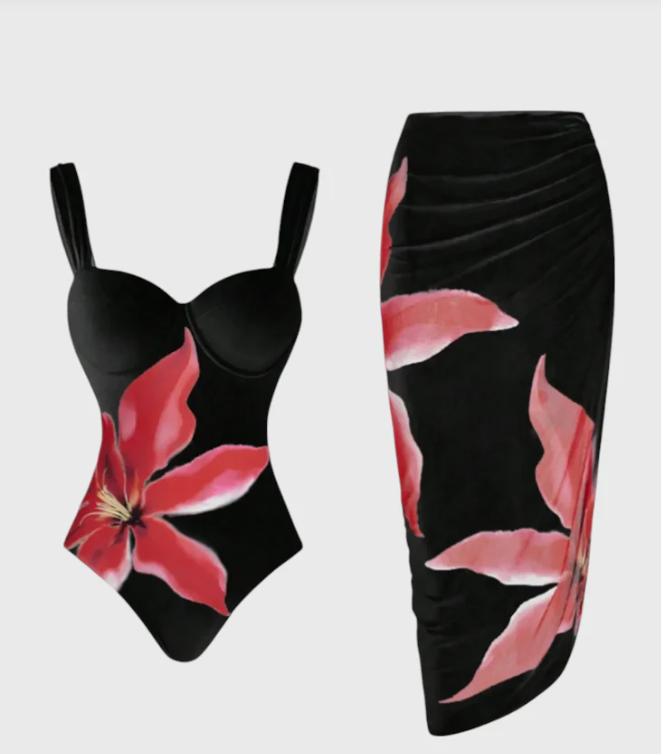 SARAH CONJUNTO DE BANO DE DOS PIEZAS FLORAL