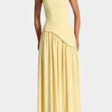 CELAENA VESTIDO MAXI OFF SHOULDER DE CHIFFON CON ABERTURA LATERAL