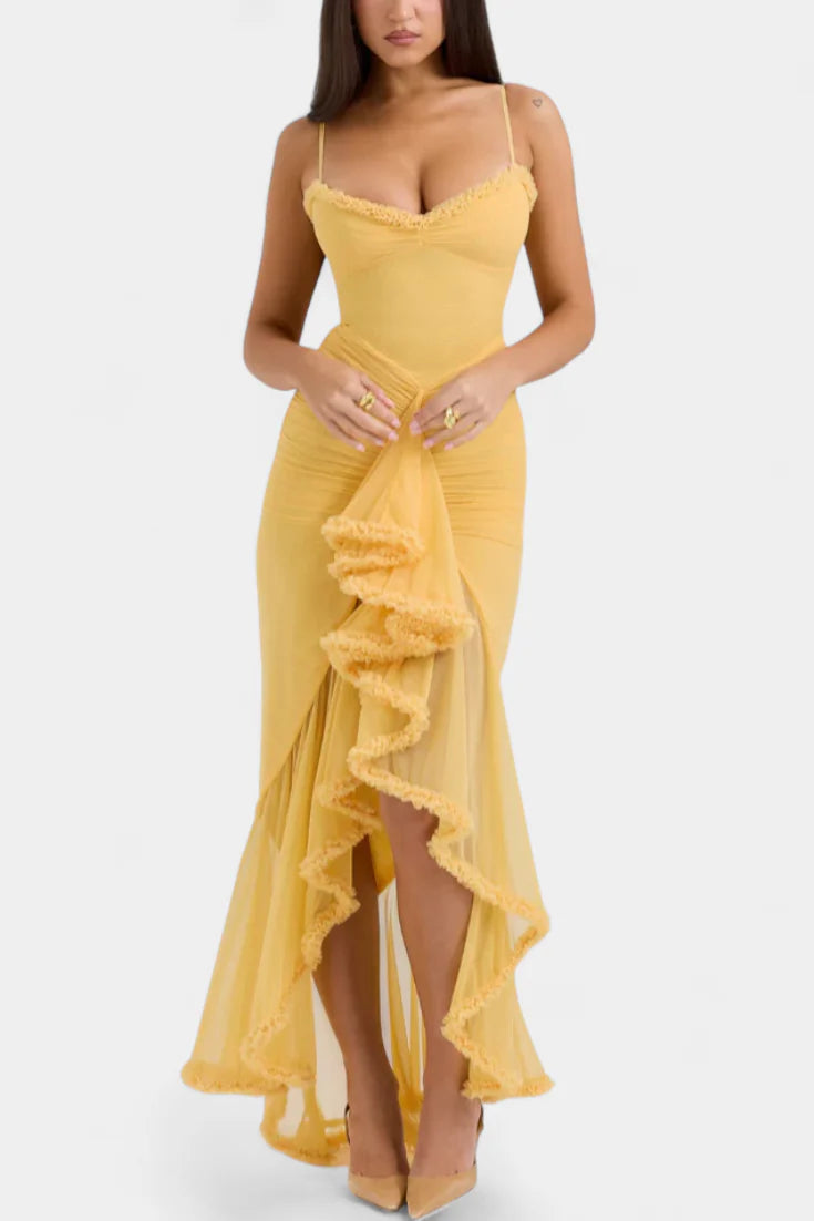 ÉLODIE VESTIDO DE CORSÉ CON VOLANTES