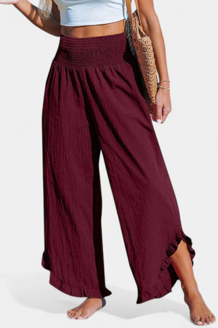 Justina Pantalón Palazzo con Volantes y Talle Alto