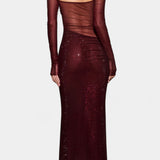 DOTTIE VESTIDO DE NOCHE OFF-SHOULDER CON TRANSPARENCIAS