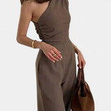 MAGNOLIA MONO ELEGANTE DE UN HOMBRO CON FRUNCIDOS