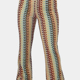 Carlie Pantalón Acampanado Estampado Retro