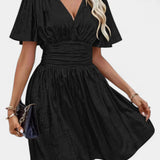 Adalee Vestido de Dama con Escote en V y Cintura Cruzada