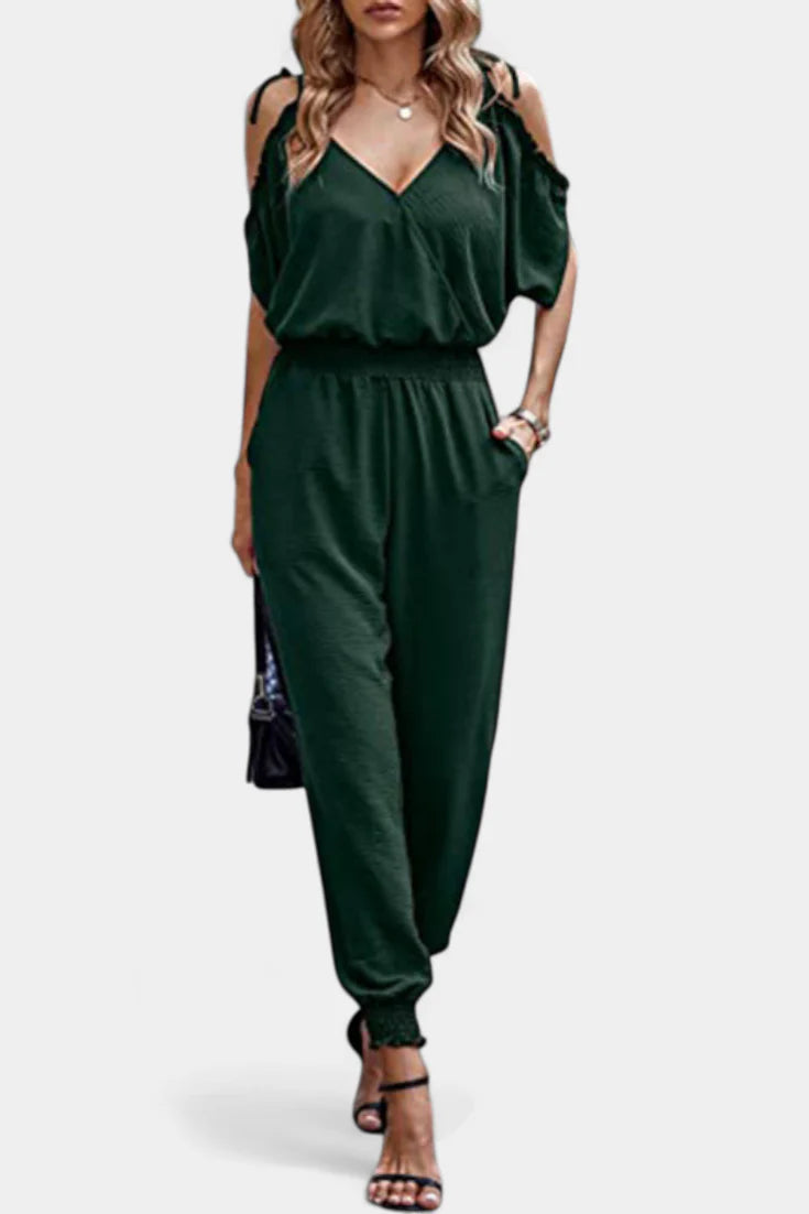 Solene Mono Casual de Hombros Descubiertos con Escote en V