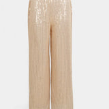 Elva Pantalones de Lentejuelas de Cintura Alta y Corte Holgado