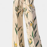 Slara Mono Largo de Vacaciones con Escote en V y Cinturón Ajustable