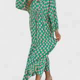 Aroa Vestido Boho con Estampado Artístico y Silueta Fluida