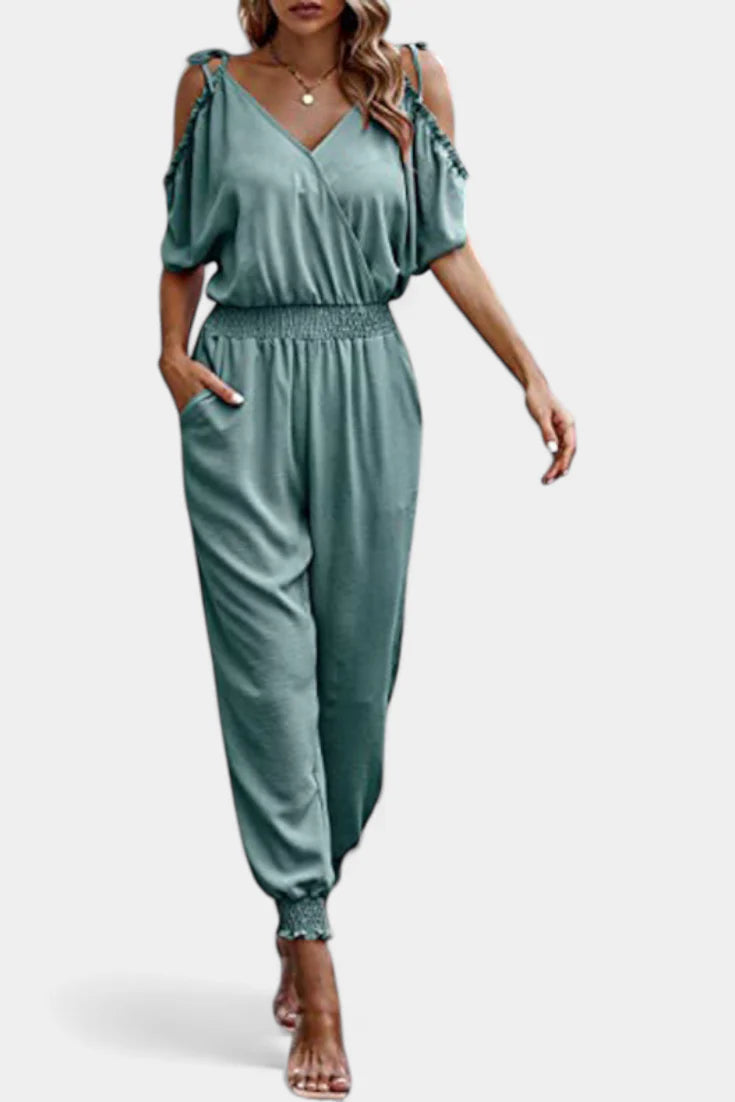 Solene Mono Casual de Hombros Descubiertos con Escote en V