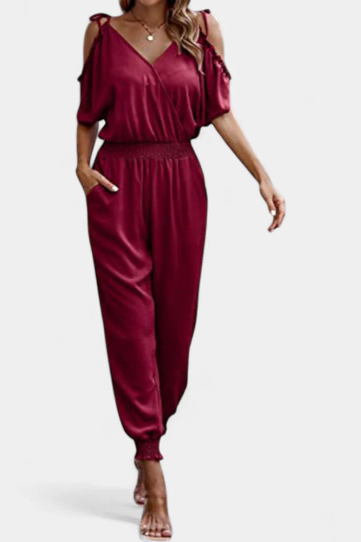 Solene Mono Casual de Hombros Descubiertos con Escote en V