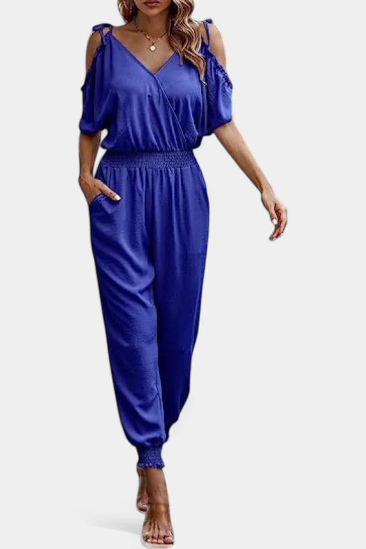 Solene Mono Casual de Hombros Descubiertos con Escote en V