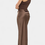 OTTAVIA VESTIDO LARGO DE FIESTA PLISADO CON ESCOTE DE UN SOLO HOMBRO