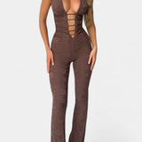 Kendra Mono Halter de Encaje con Espalda Ajustable